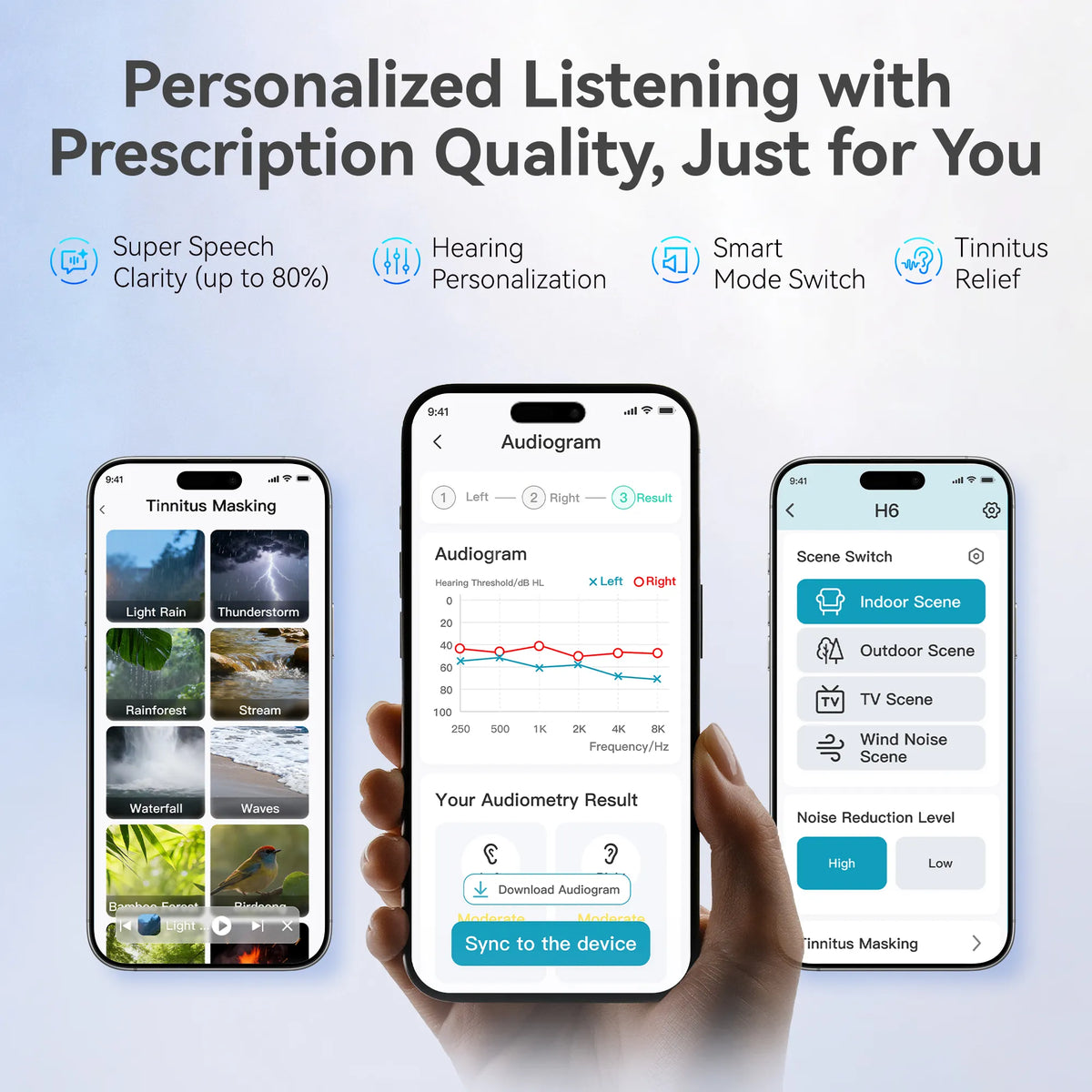 H6 PureHear AI RIC Hearing Aids